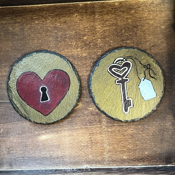 Slate coasters set of two - Picture 1 of 1